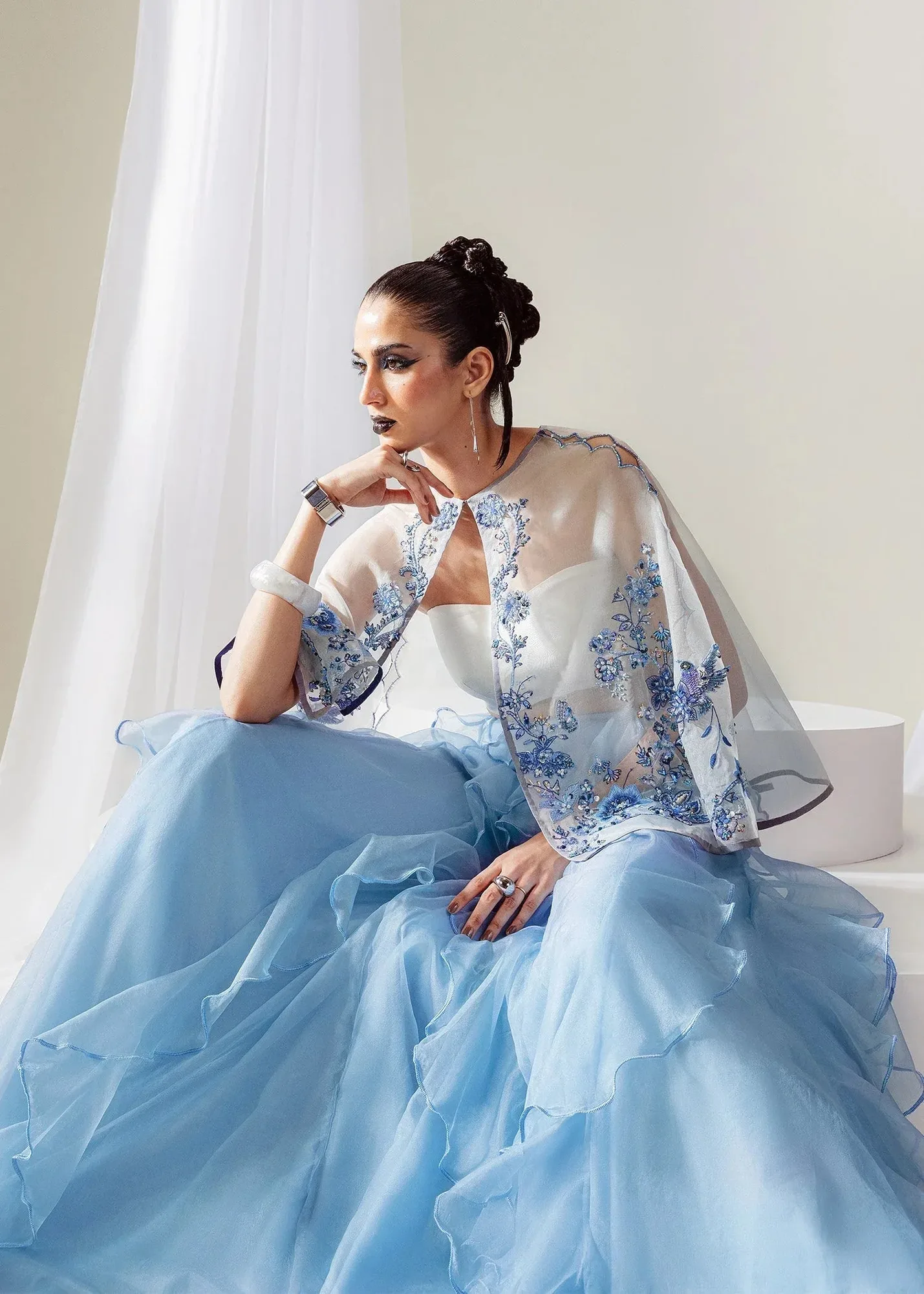 Mahum Asad The Sirens Off White Organza – view 5 – Poshaq