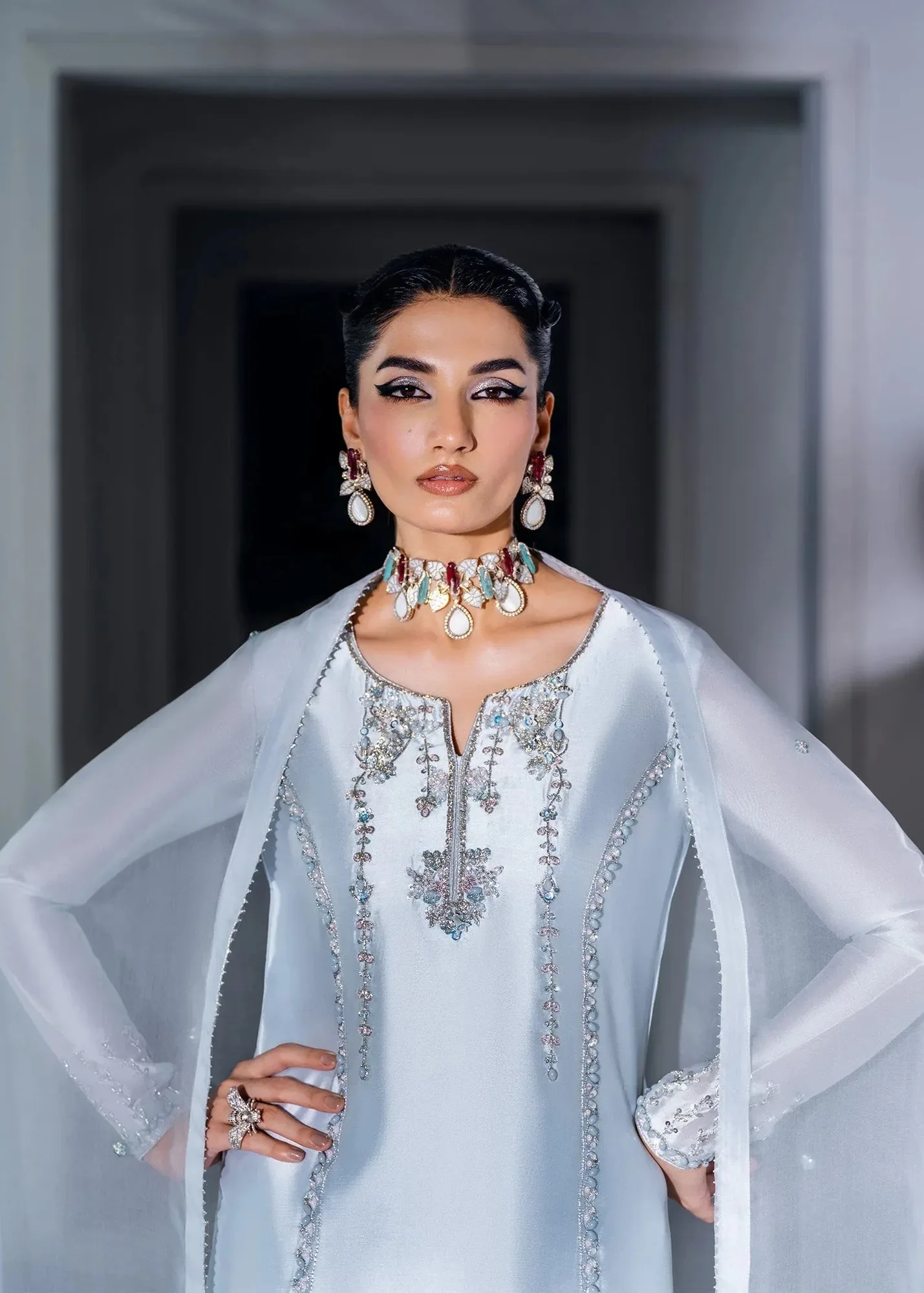 Mahum Asad The Remix Edit Ice Blue Tissue – view 4 – Poshaq