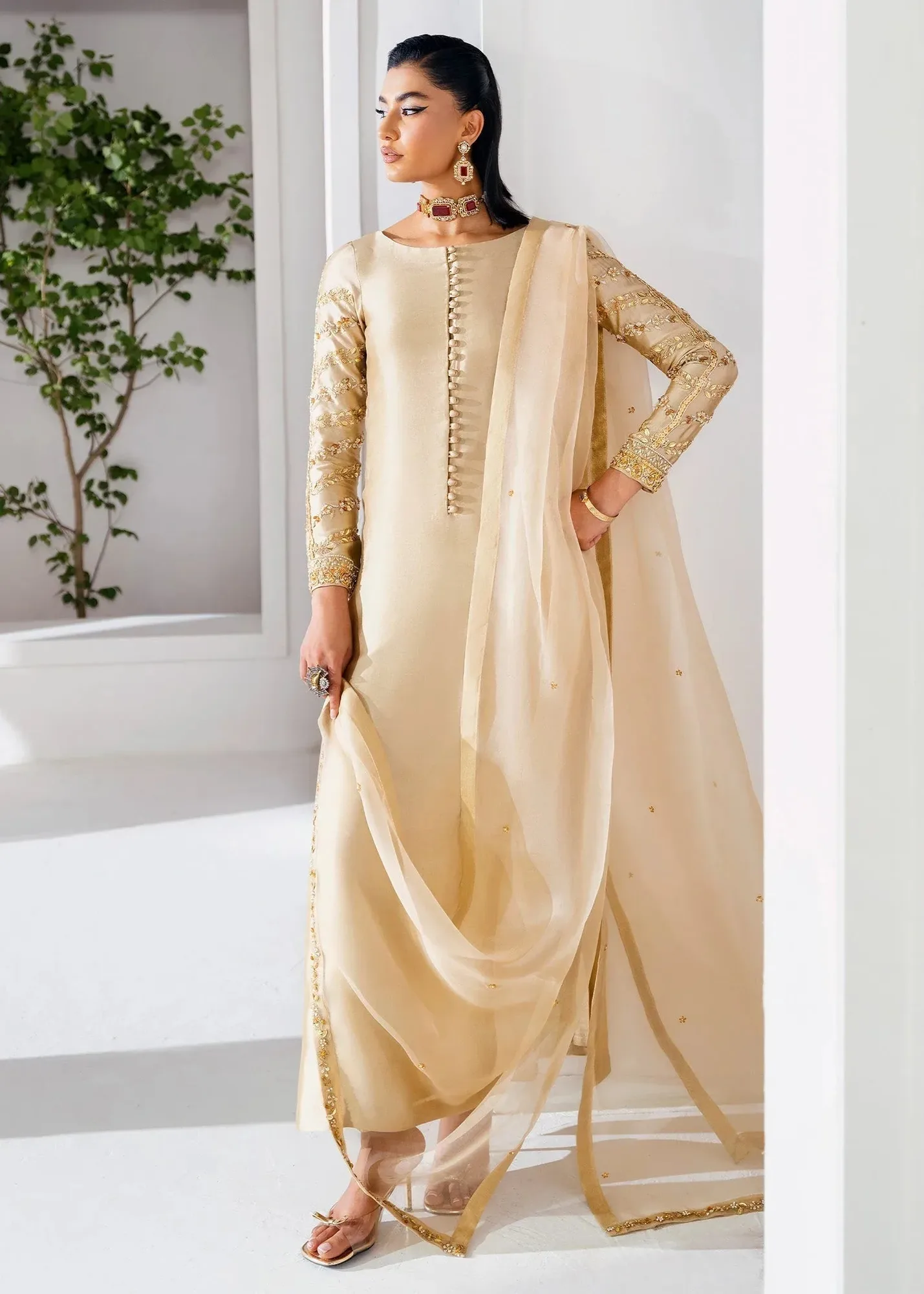 Mahum Asad The Remix Edit Beige Tissue – view 1 – Poshaq
