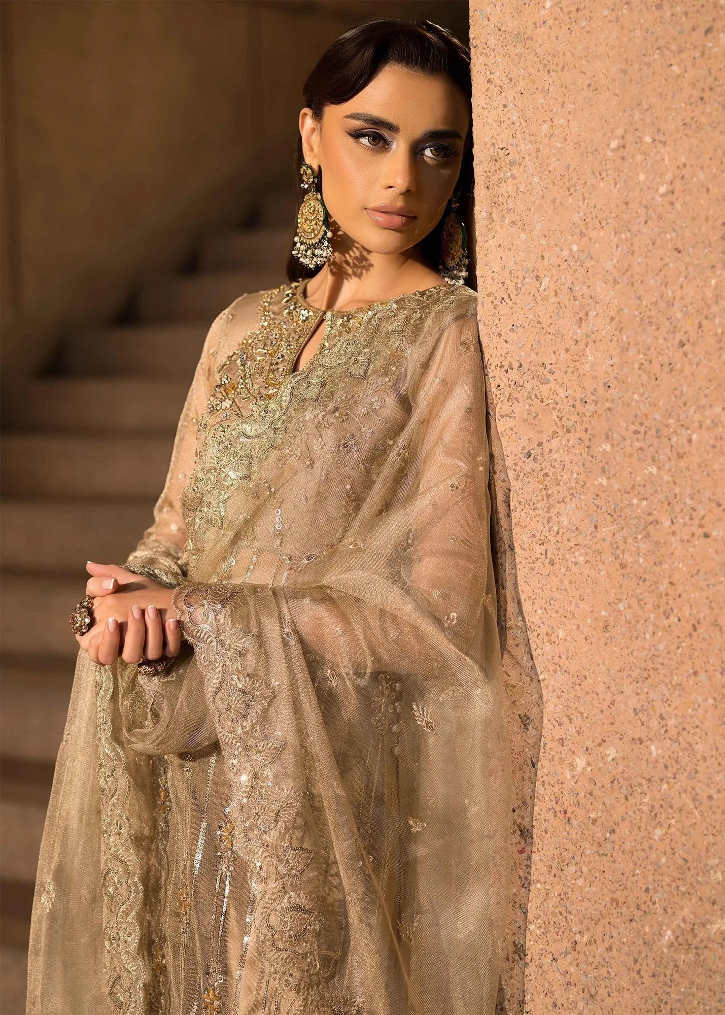 Mahum Asad Dream a Little Dream of Me Silver Gold Tissue – view 4 – Poshaq
