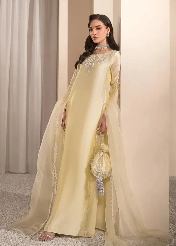 Mahum Asad Breaking the Bar Ivory Raw Silk – view 1 – Poshaq