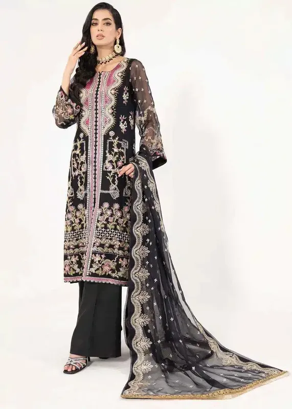 Mahum Asad Lamhay Wedding Formals 23 Black Raw Silk – view 1 – Poshaq
