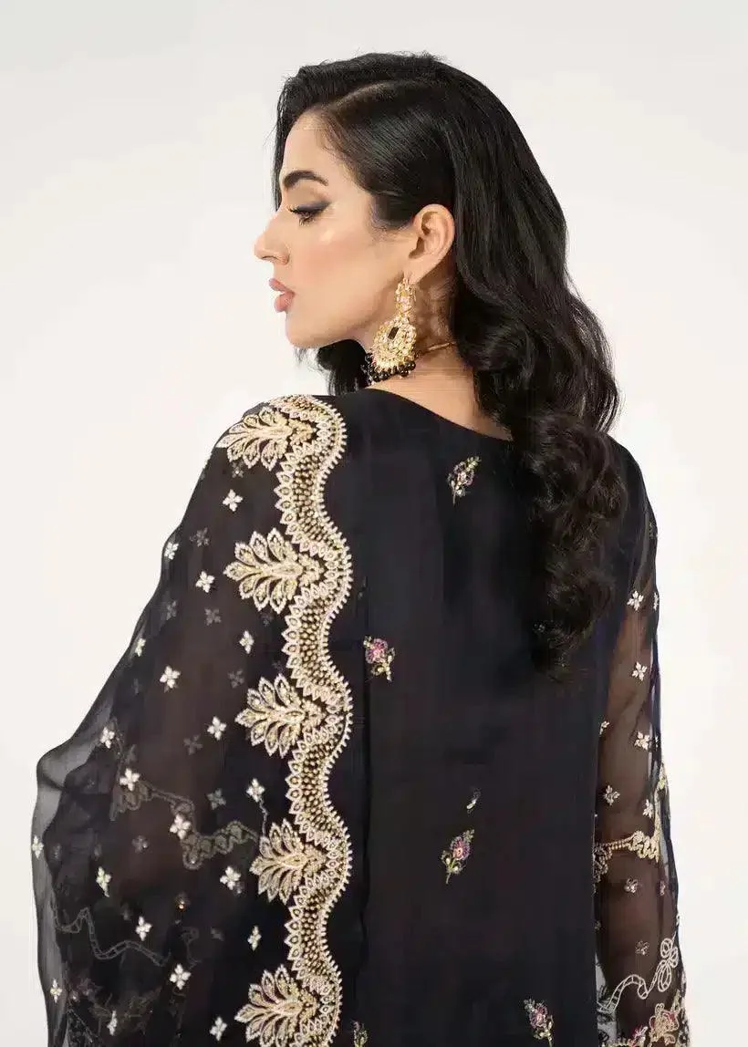 Mahum Asad Lamhay Wedding Formals 23 Black Raw Silk – view 2 – Poshaq