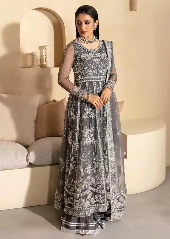 Mahum Asad Lamhay Wedding Formals 23 Grey Cotton Silk – view 1 – Poshaq