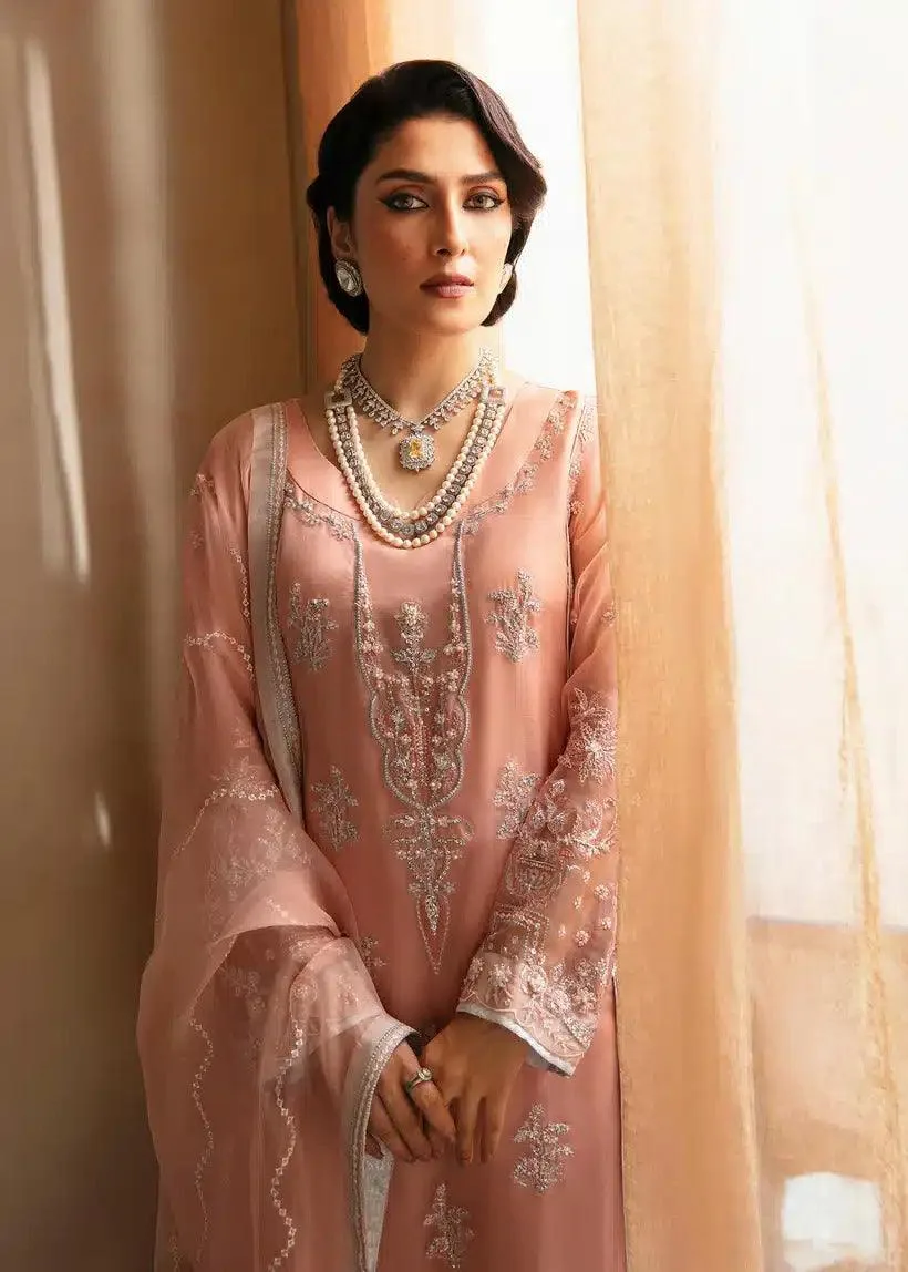 Mahum Asad Lamhay Wedding Formals 23 Pink Raw Silk – view 3 – Poshaq