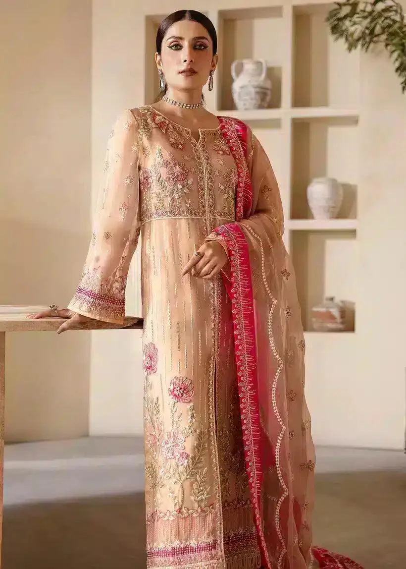 Mahum Asad Lamhay Wedding Formals 23 Beige Raw Silk – view 2 – Poshaq