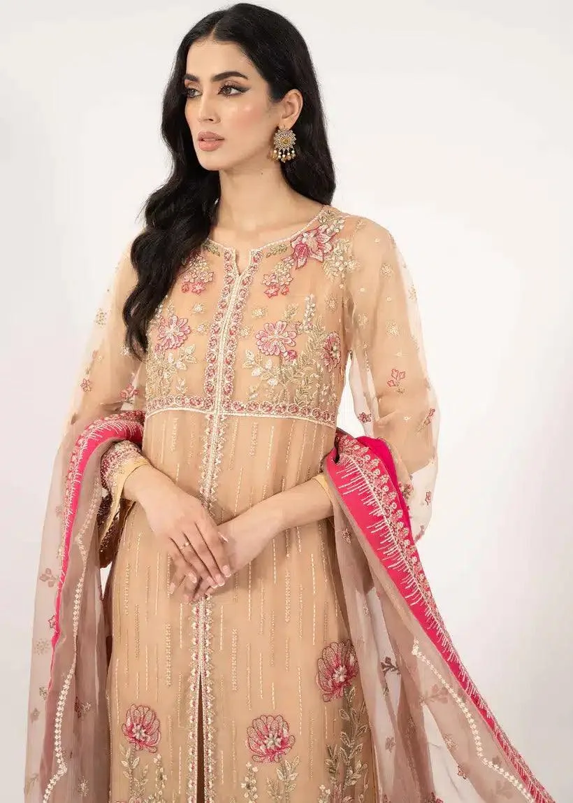 Mahum Asad Lamhay Wedding Formals 23 Beige Raw Silk – view 3 – Poshaq