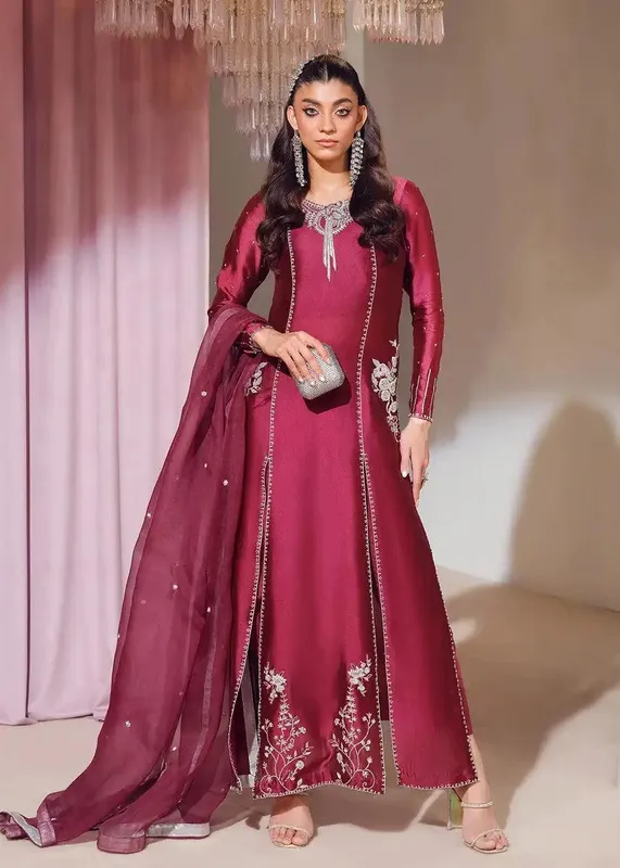 Mahum Asad Forever and Ever Formals Purple Raw Silk – view 1 – Poshaq