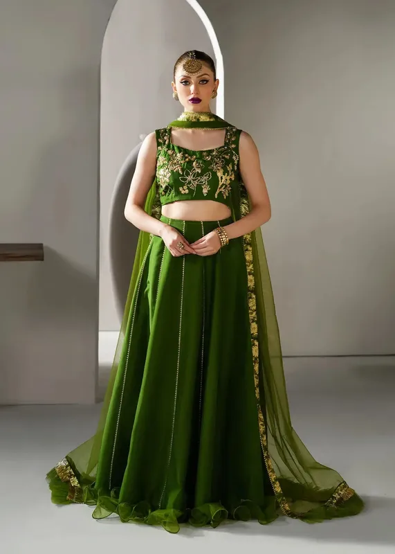 Mahum Asad Forever and Ever Formals Green Silk – view 1 – Poshaq
