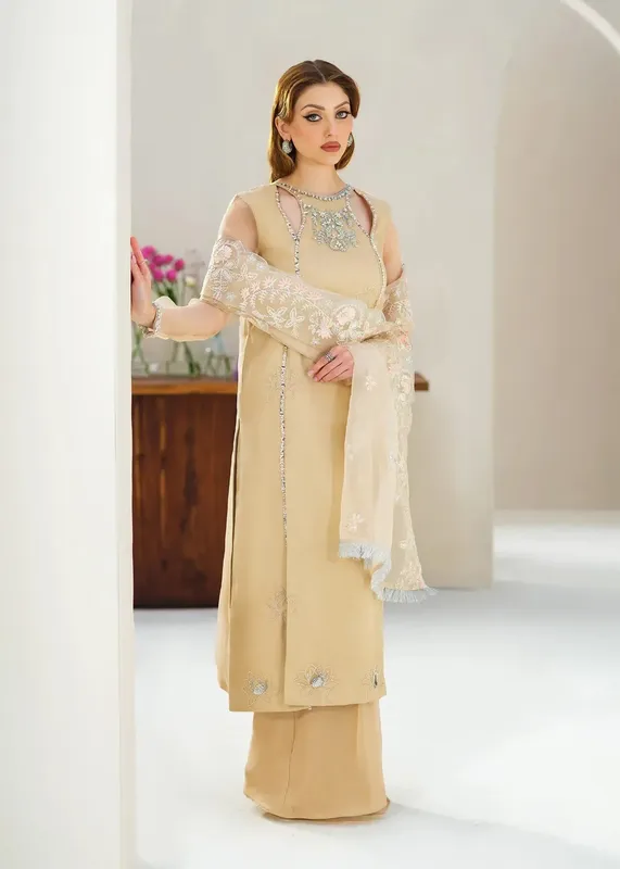Mahum Asad Forever and Ever Formals Ivory Raw Silk – view 1 – Poshaq