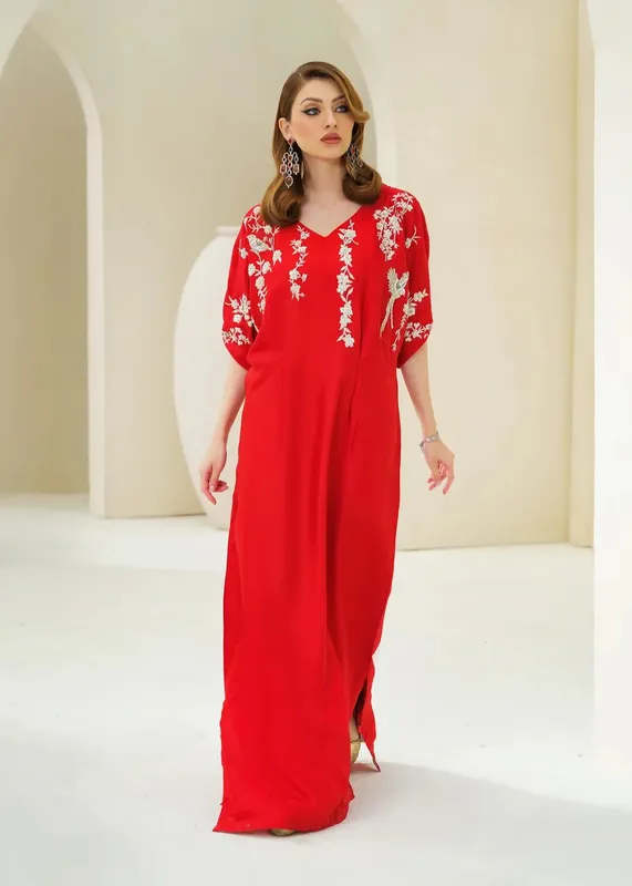 Mahum Asad Forever and Ever Formals Red Silk – view 1 – Poshaq