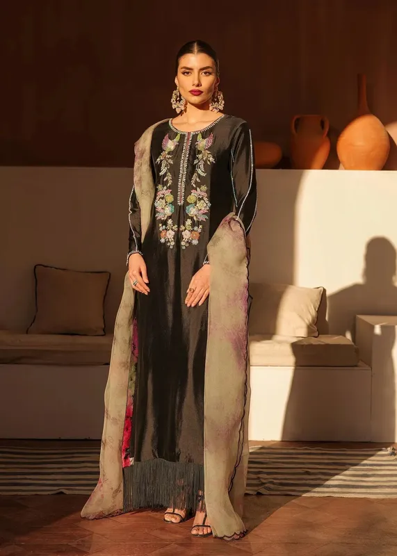 Mahum Asad Raising The Bar Orange Organza – view 1 – Poshaq