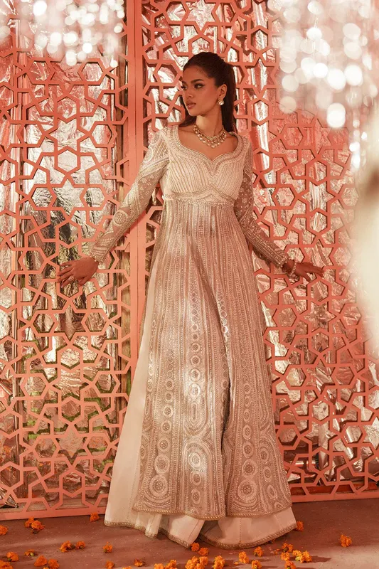 Maryum N Maria Husn Wedding Formals Ivory Organza – view 1 – Poshaq