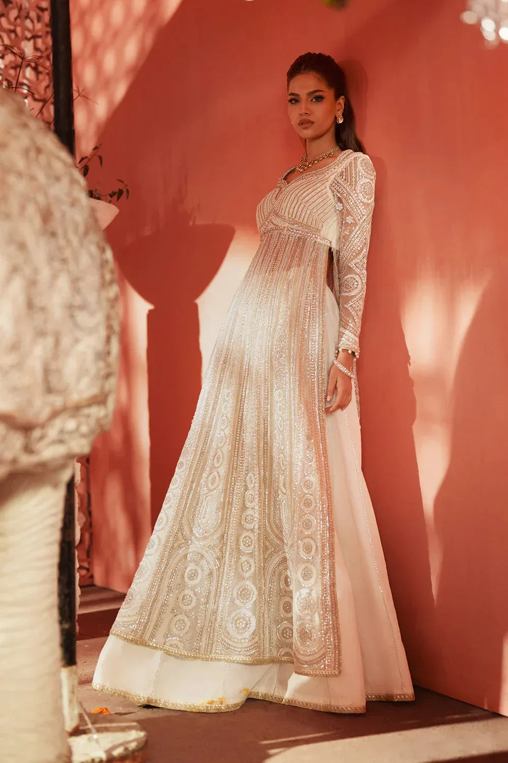 Maryum N Maria Husn Wedding Formals Ivory Organza – view 5 – Poshaq