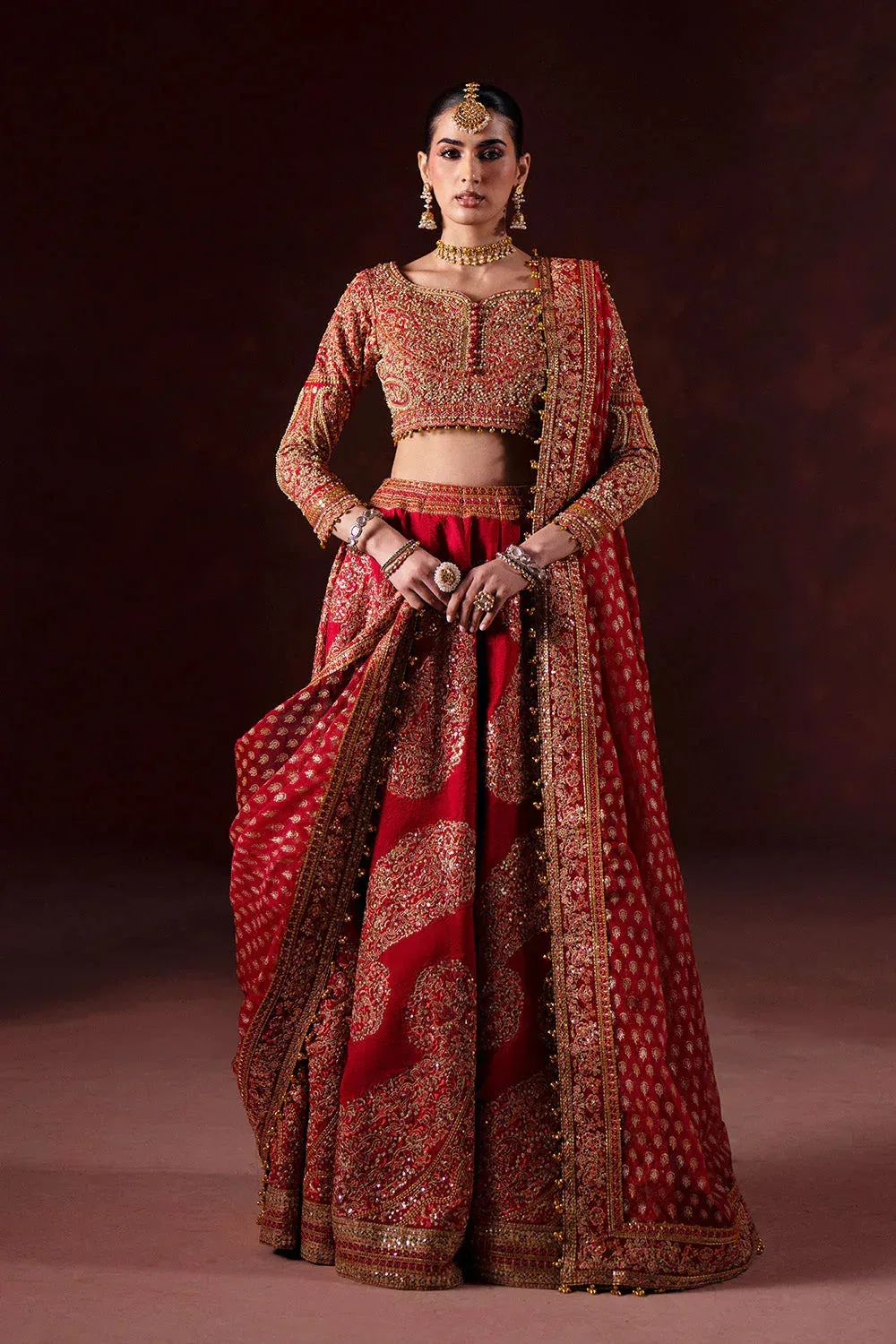 Maryum N Maria Luxury Silk Rust Organza – view 1 – Poshaq