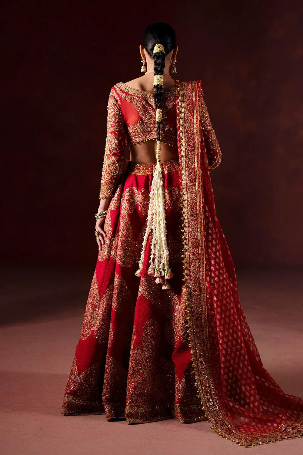 Maryum N Maria Luxury Silk Rust Organza – view 2 – Poshaq