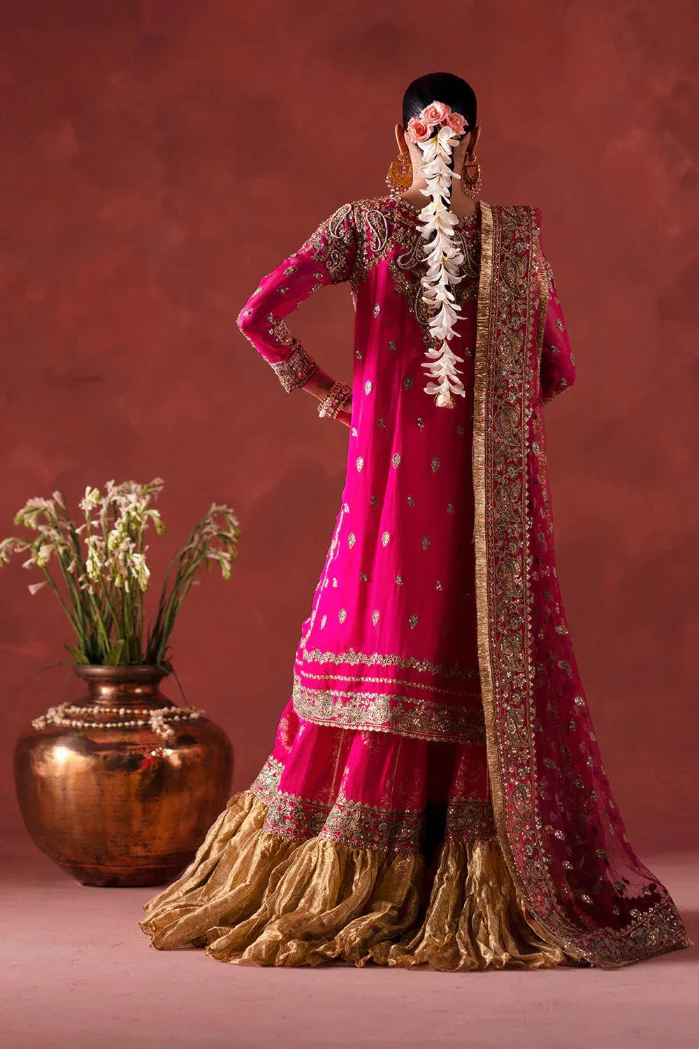 Maryum N Maria Luxury Silk Pink Georgette – view 2 – Poshaq