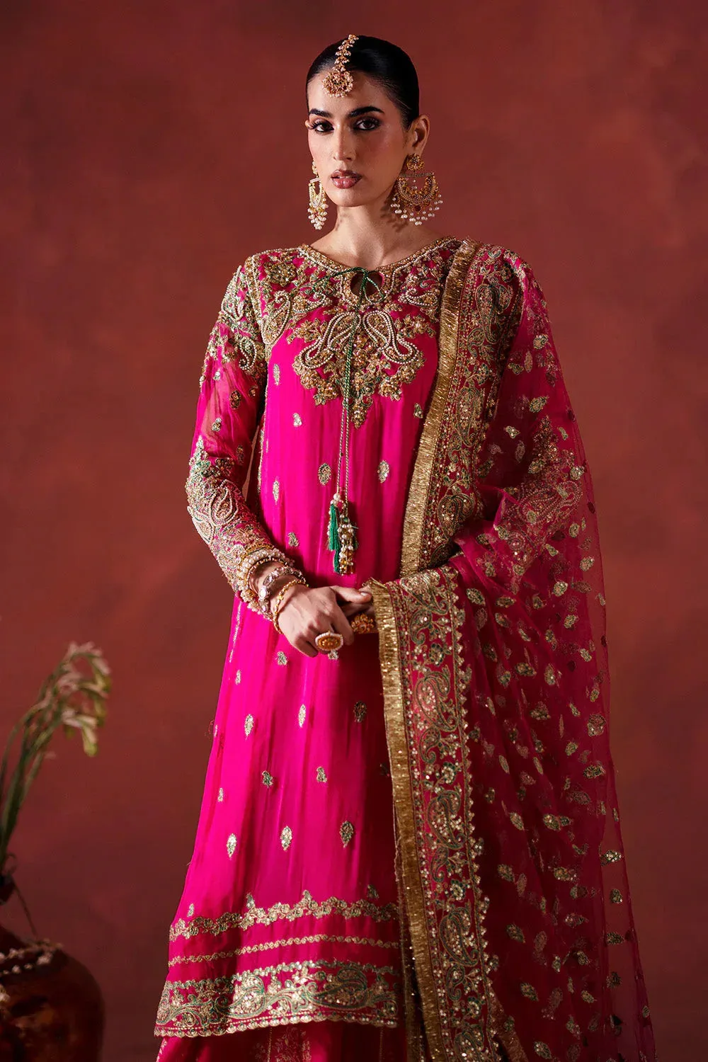 Maryum N Maria Luxury Silk Pink Georgette – view 4 – Poshaq