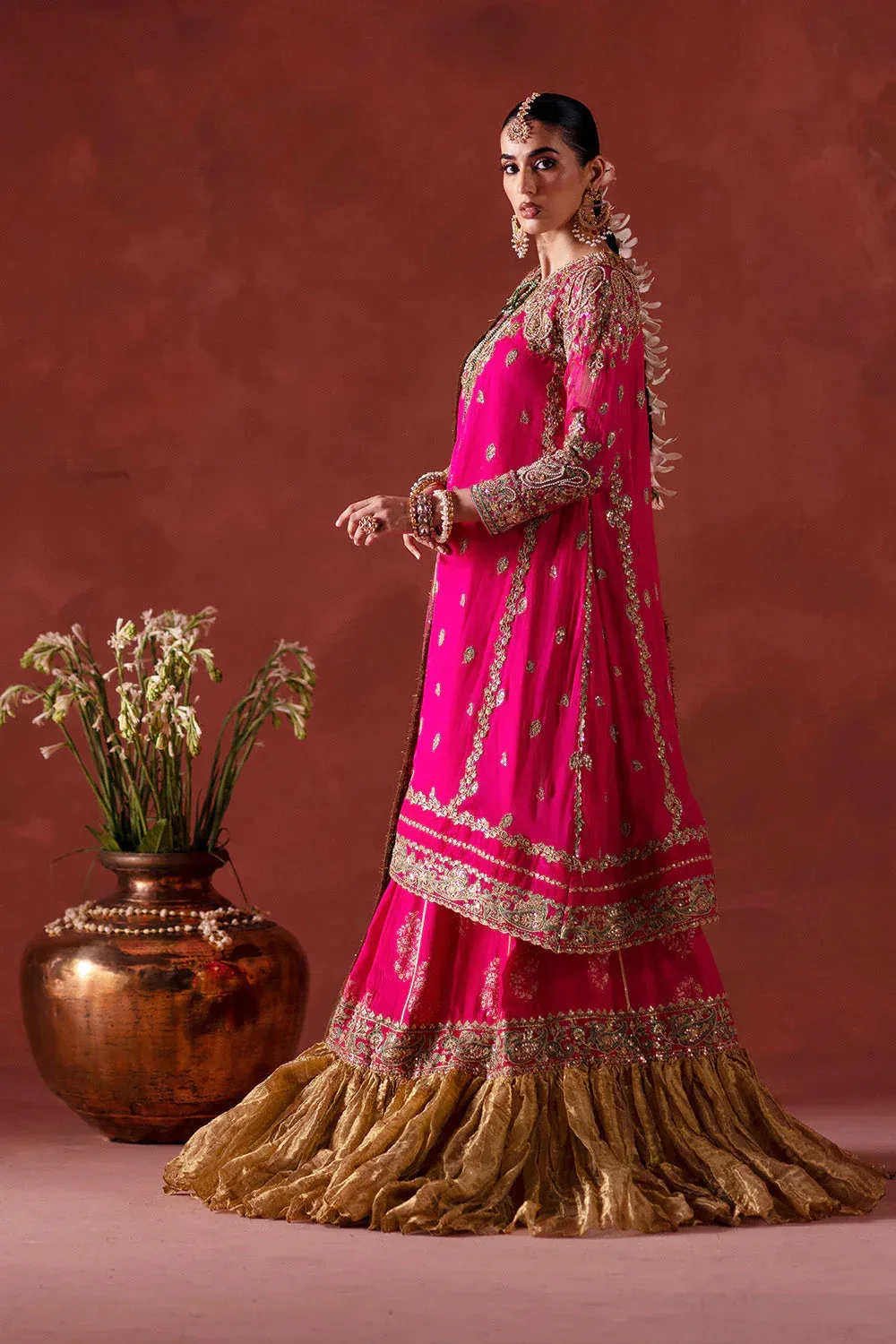 Maryum N Maria Luxury Silk Pink Georgette – view 5 – Poshaq