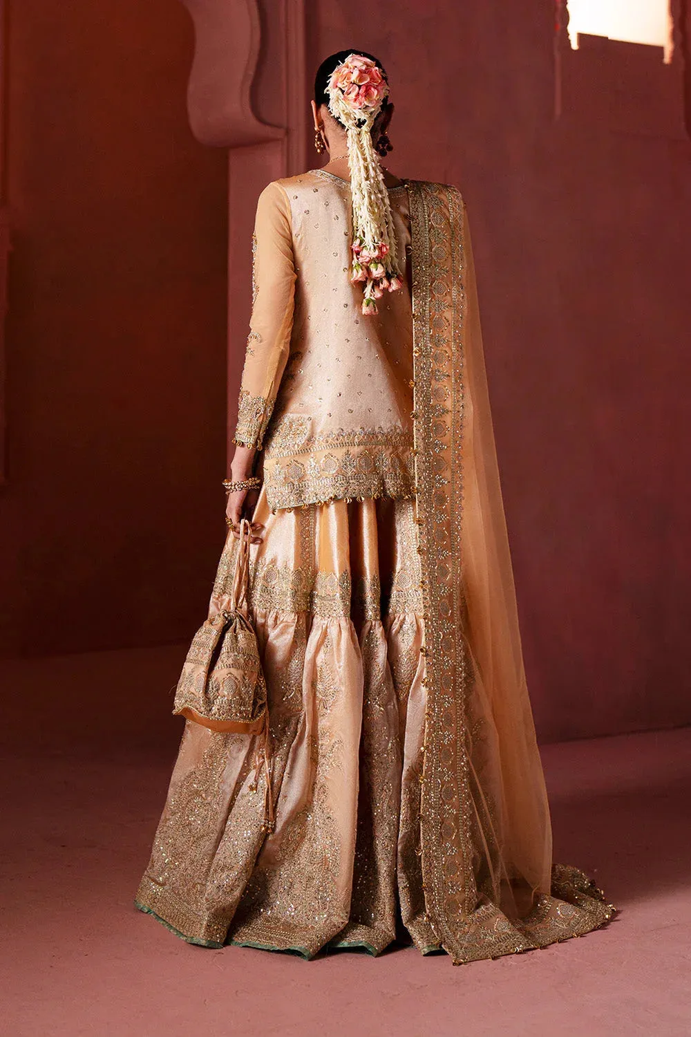 Maryum N Maria Luxury Silk Peach Tissue – view 3 – Poshaq