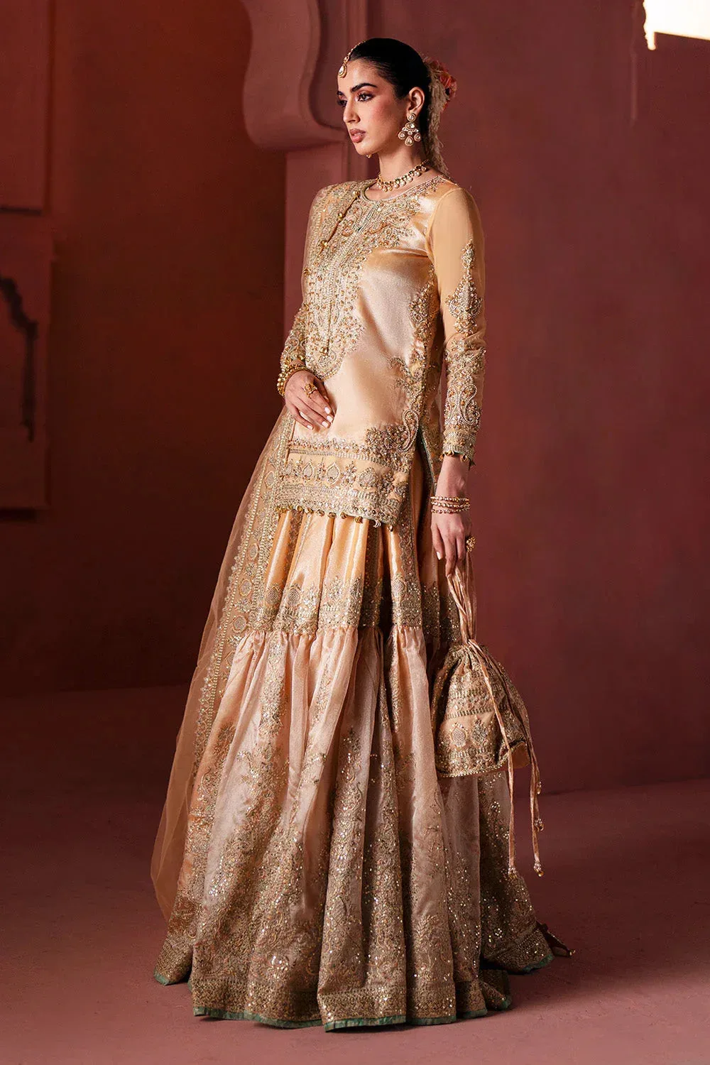Maryum N Maria Luxury Silk Peach Tissue – view 5 – Poshaq