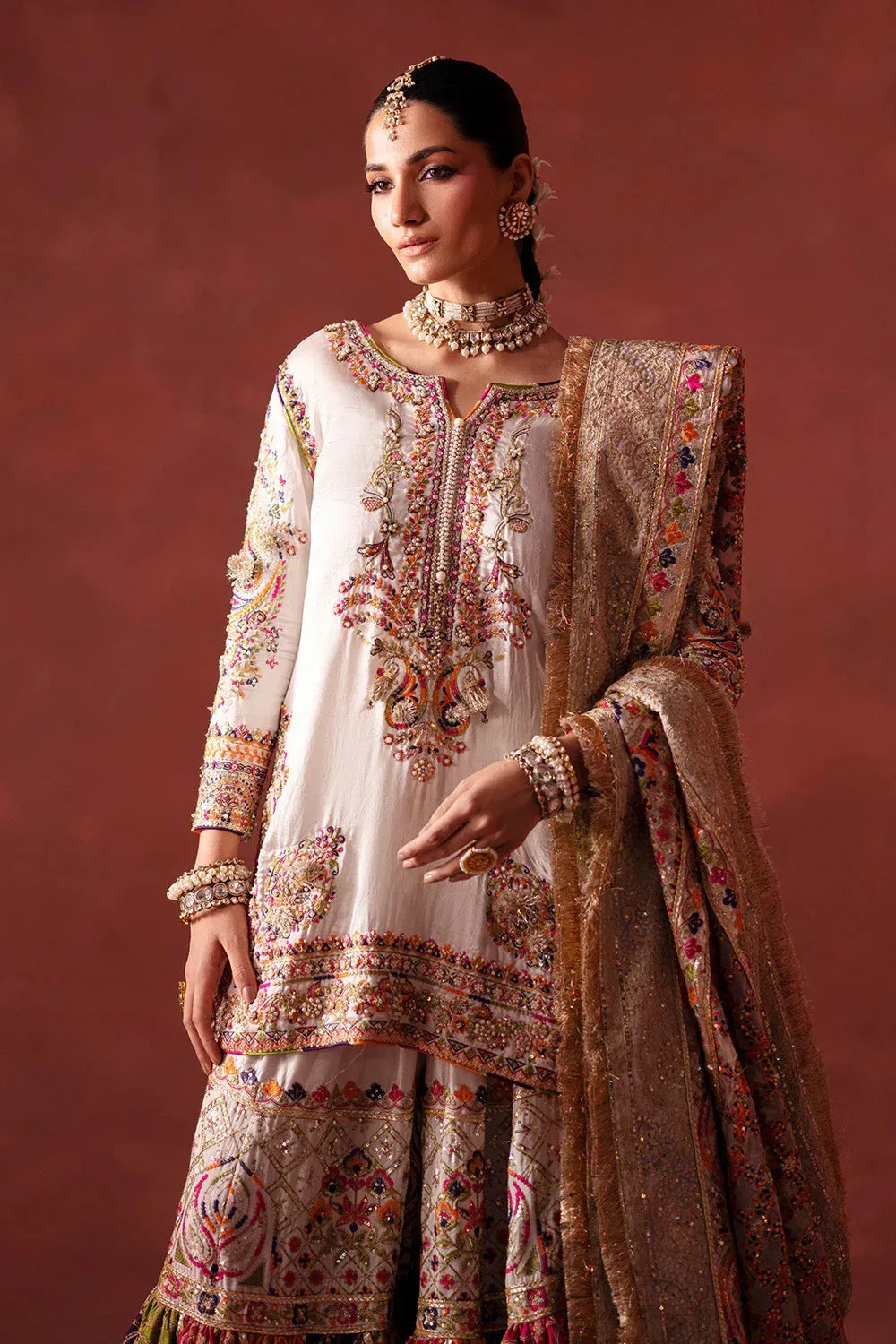 Maryum N Maria Luxury Silk Ivory Organza – view 3 – Poshaq