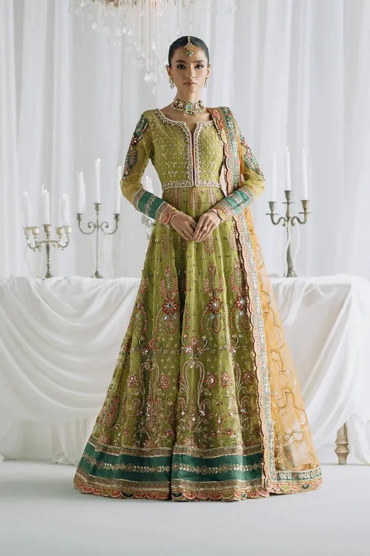 Maryum N Maria Serene Wedding Dresses Apple Green Organza – view 1 – Poshaq