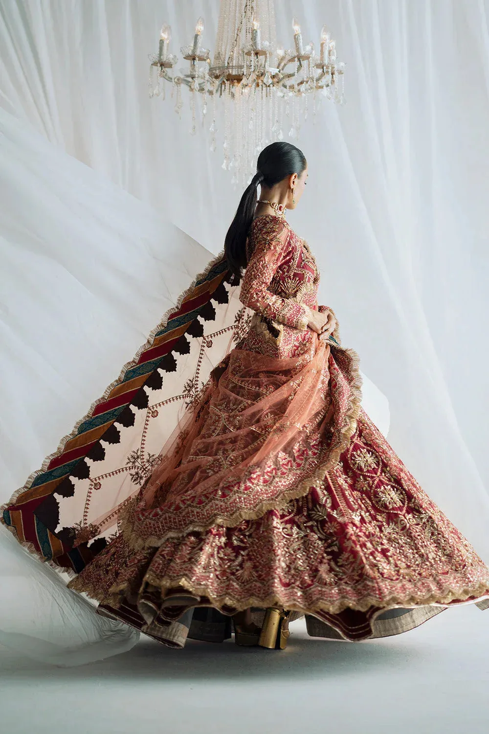Maryum N Maria Serene Wedding Dresses Maroon Grip – view 4 – Poshaq