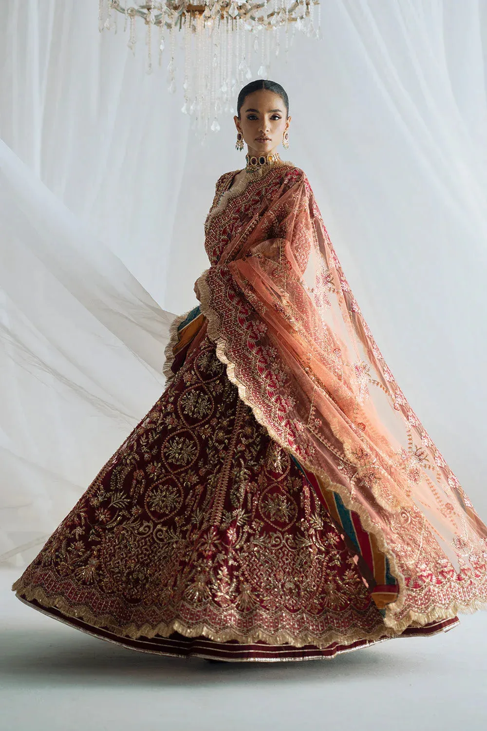 Maryum N Maria Serene Wedding Dresses Maroon Grip – view 5 – Poshaq