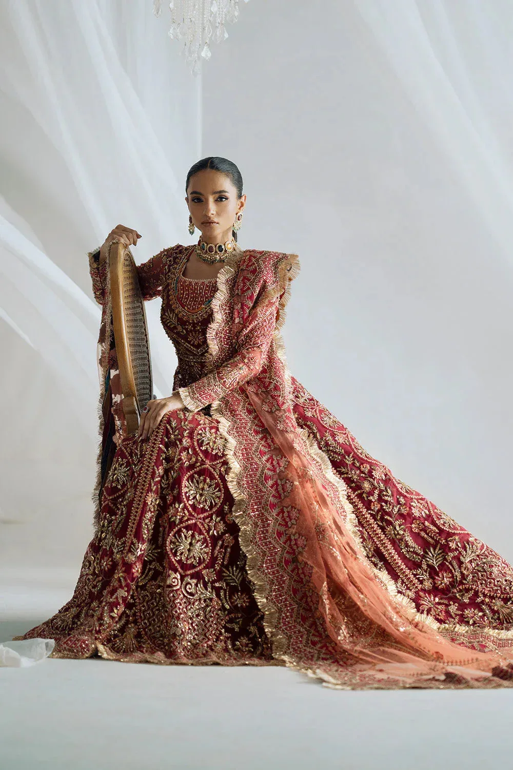 Maryum N Maria Serene Wedding Dresses Maroon Grip – view 6 – Poshaq