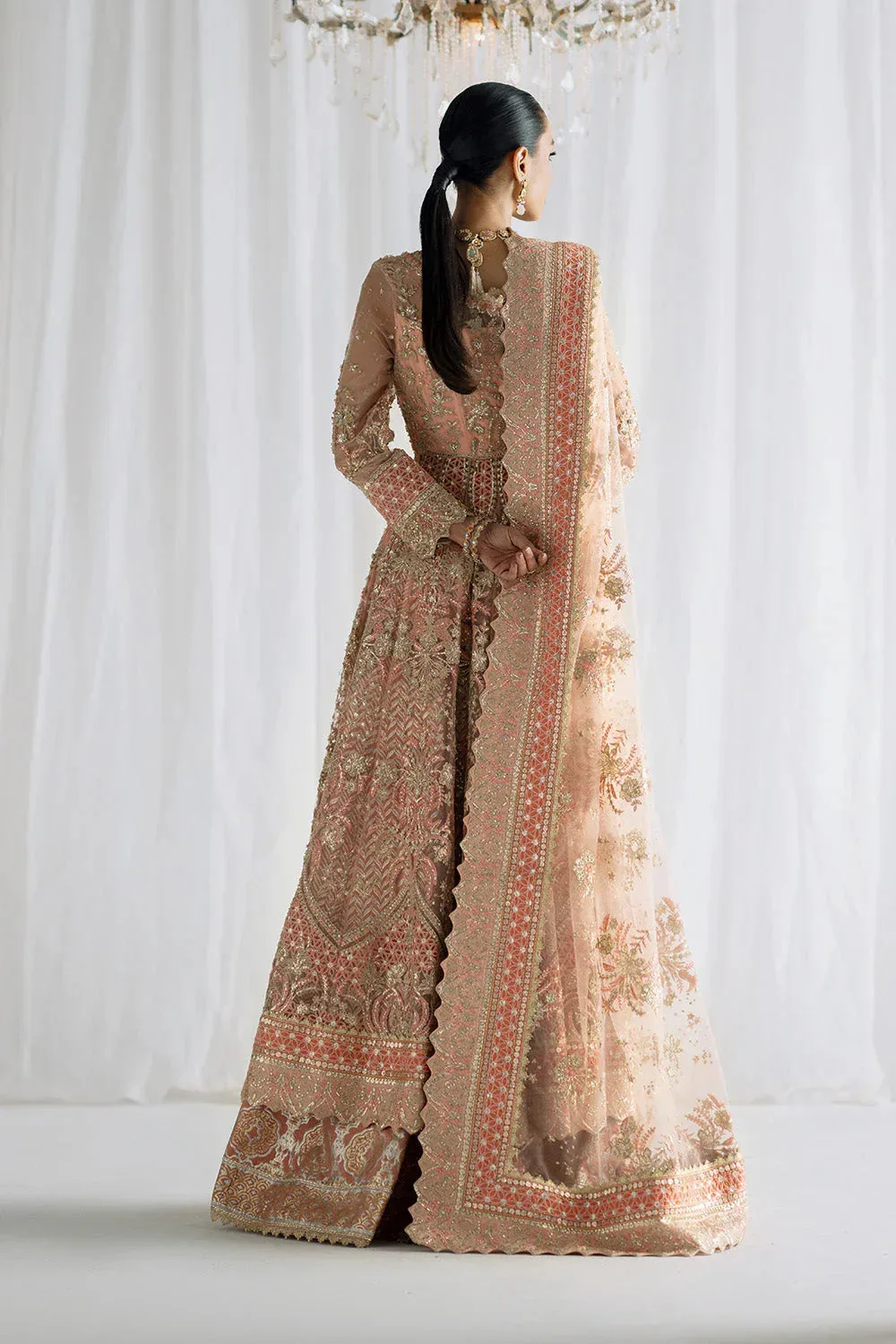 Maryum N Maria Serene Wedding Dresses Peach Pink Grip – view 2 – Poshaq