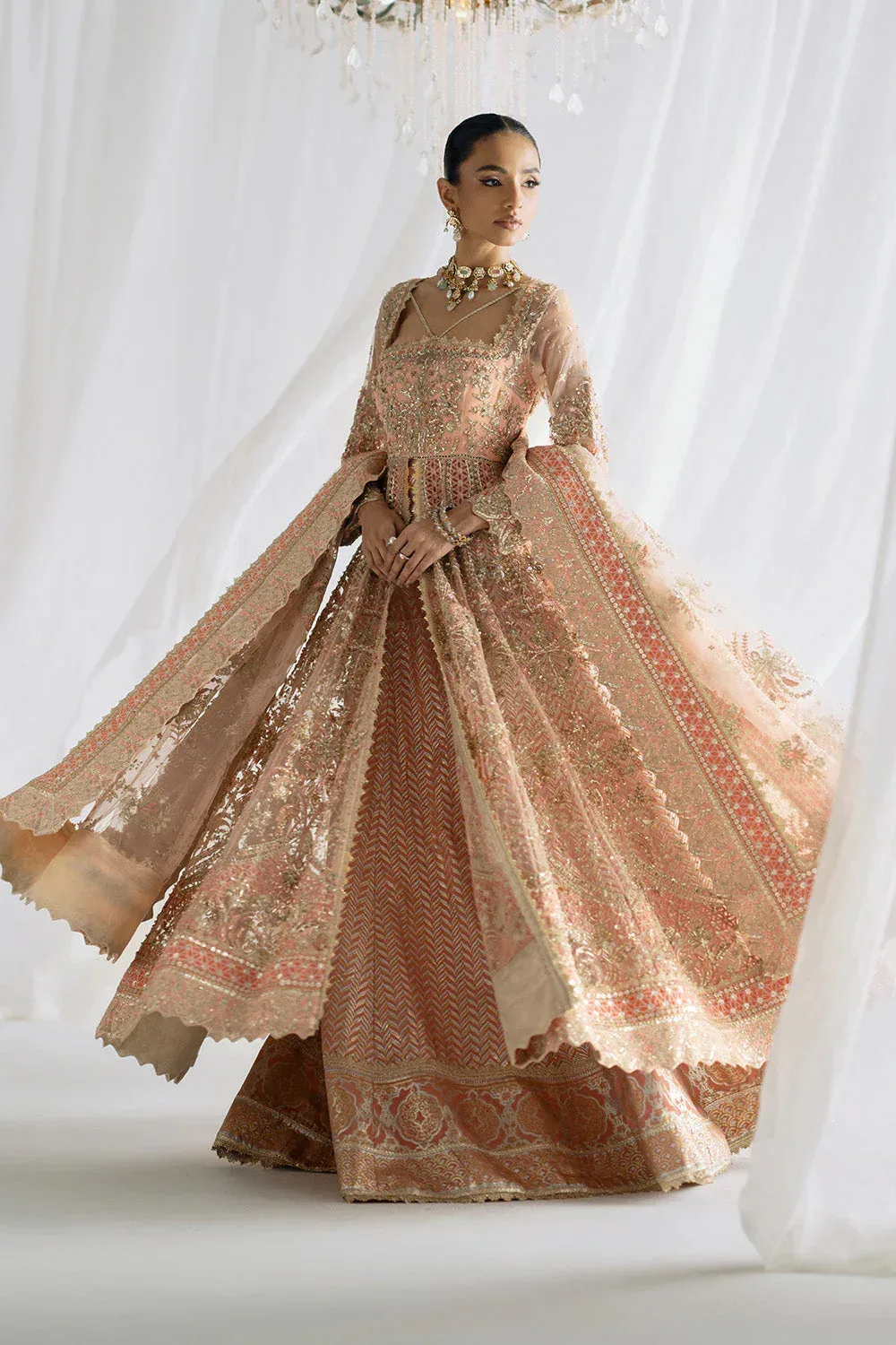 Maryum N Maria Serene Wedding Dresses Peach Pink Grip – view 4 – Poshaq