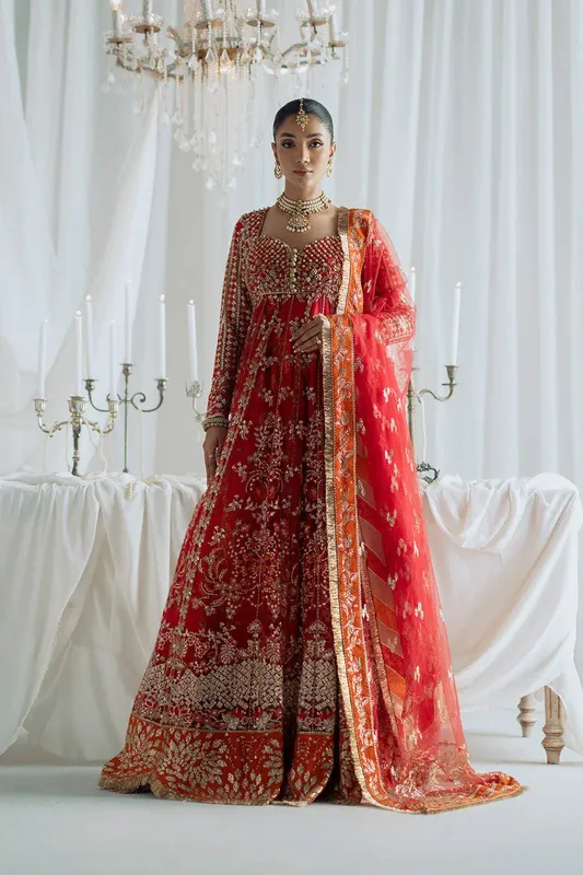 Maryum N Maria Serene Wedding Dresses Red Net – view 1 – Poshaq