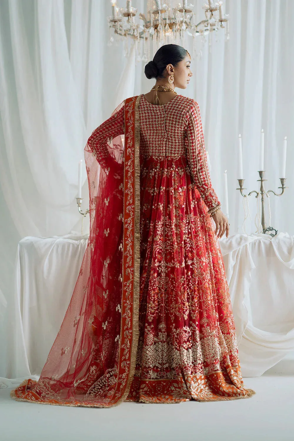 Maryum N Maria Serene Wedding Dresses Red Net – view 2 – Poshaq