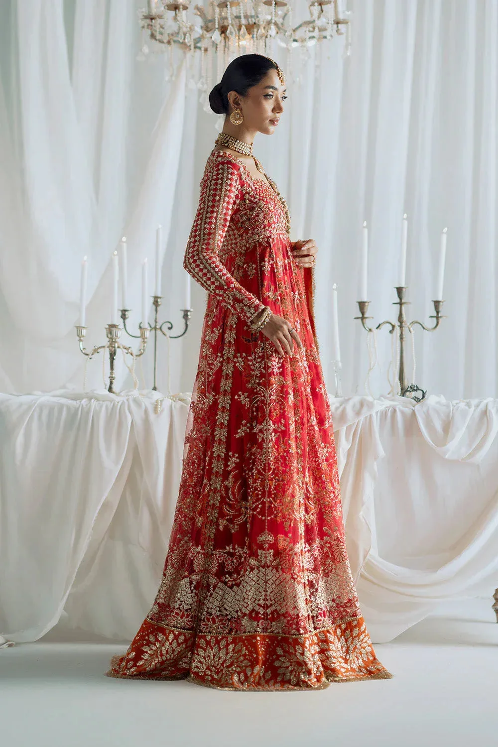Maryum N Maria Serene Wedding Dresses Red Net – view 5 – Poshaq