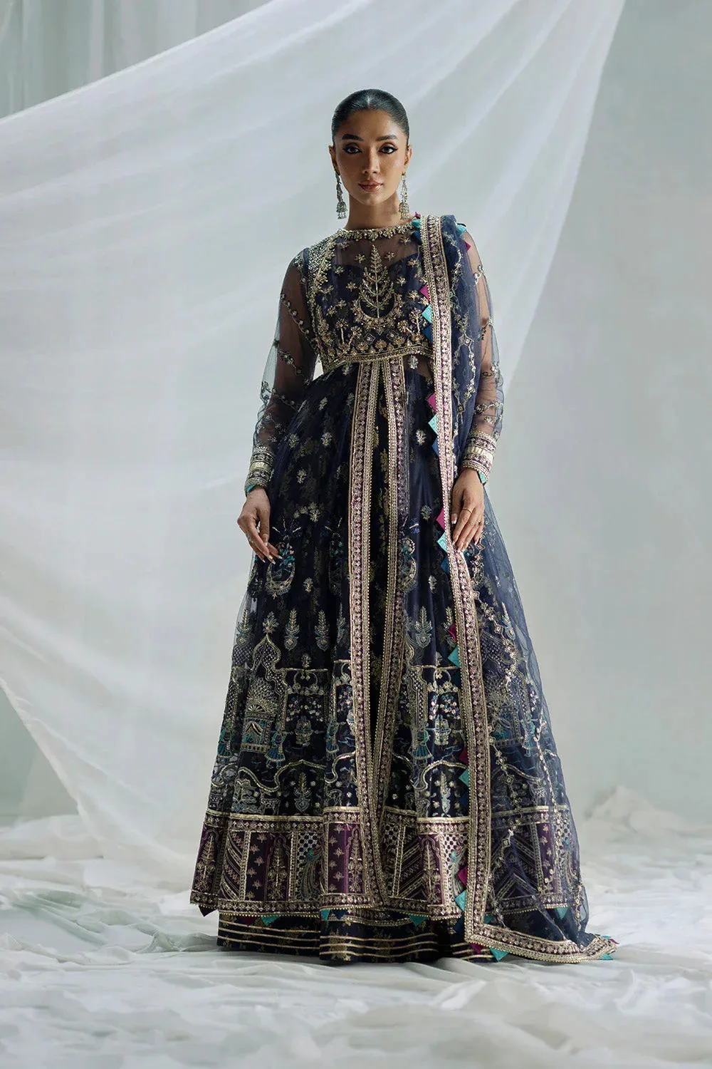 Maryum N Maria Serene Wedding Dresses Navy Blue Tissue – view 1 – Poshaq