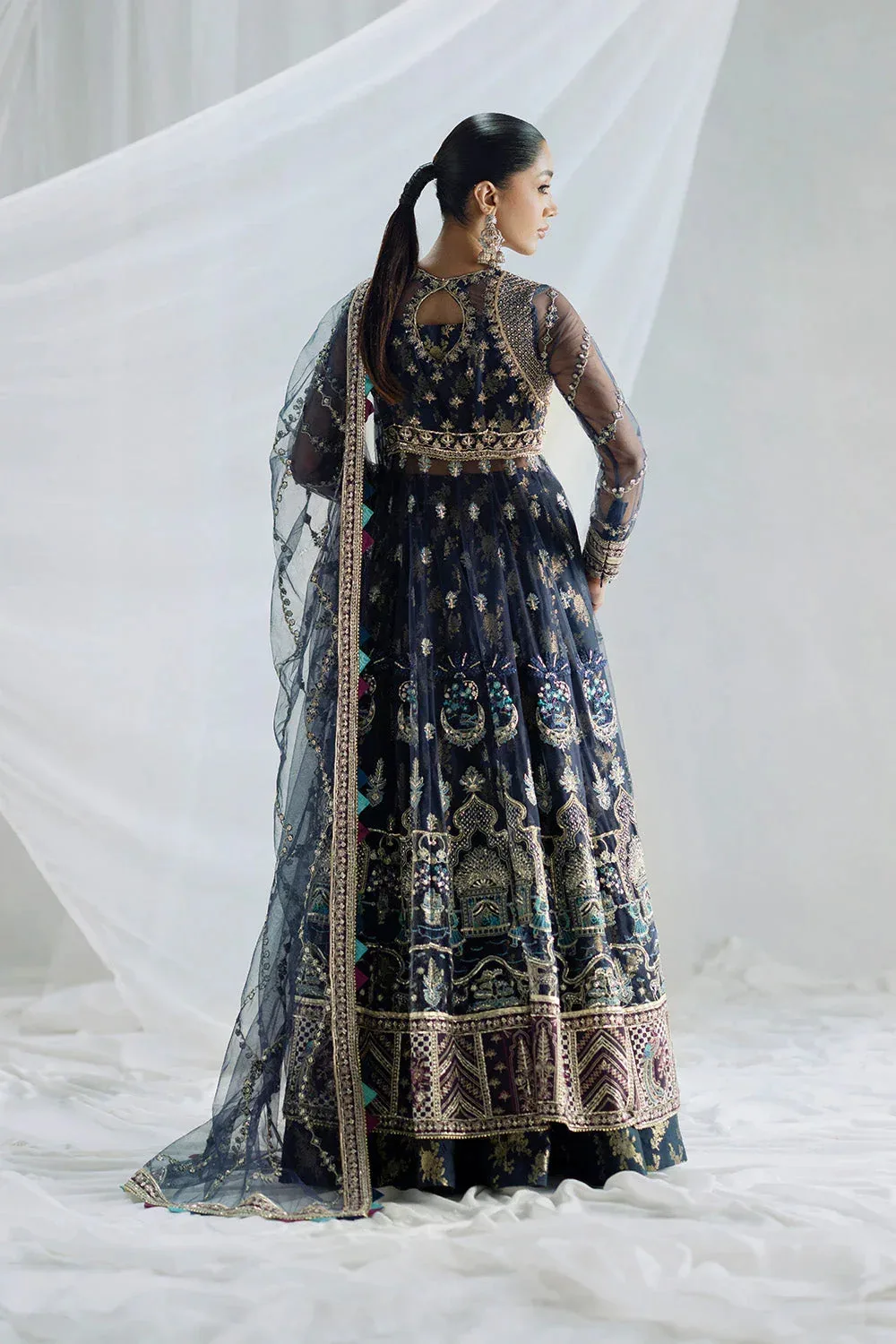 Maryum N Maria Serene Wedding Dresses Navy Blue Tissue – view 2 – Poshaq