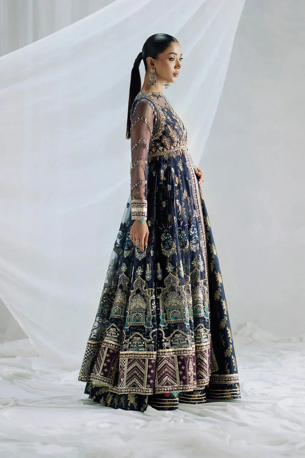 Maryum N Maria Serene Wedding Dresses Navy Blue Tissue – view 4 – Poshaq