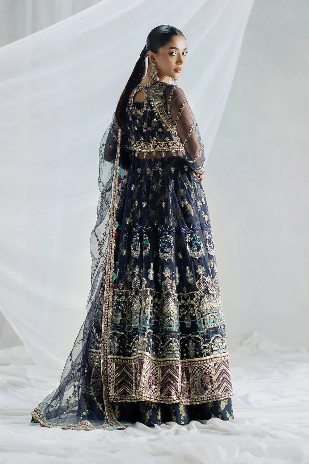 Maryum N Maria Serene Wedding Dresses Navy Blue Tissue – view 5 – Poshaq