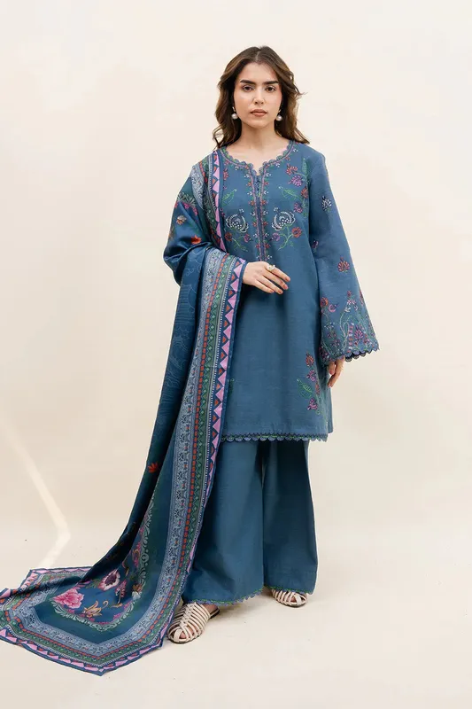 Maryum N Maria Latte Layers Pret Zinc Khaddar – view 1 – Poshaq