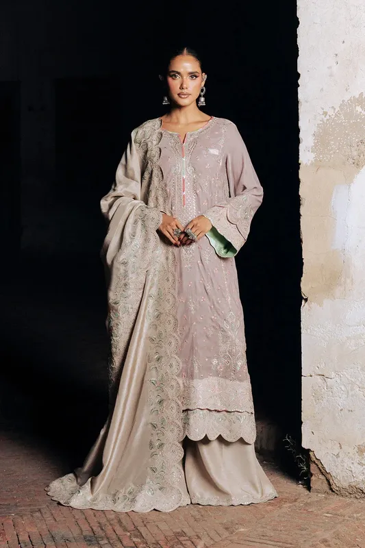 Maryum N Maria Gulshan e Makhmal Soft Lilac Velvet – view 1 – Poshaq
