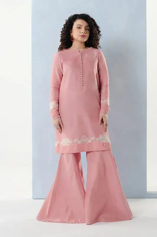 Maryum N Maria Noura Luxe Pret Tea Pink Organza – view 1 – Poshaq