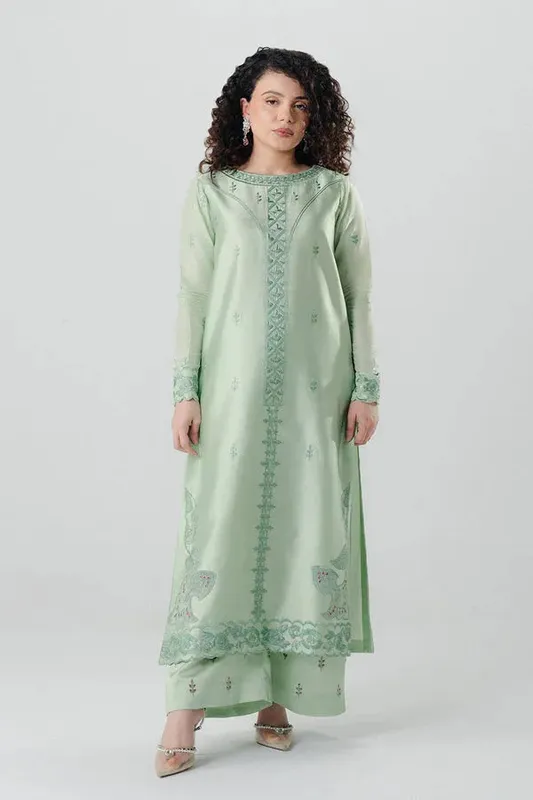 Maryum N Maria Noura Luxe Pret Mint Green Organza – view 1 – Poshaq