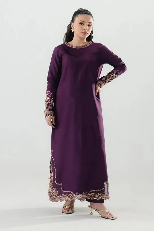 Maryum N Maria Noura Luxe Pret Plum Organza – view 1 – Poshaq