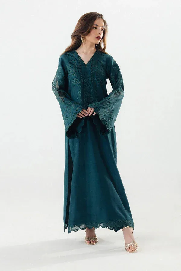 Maryum N Maria Noura Luxe Pret Deep Teal Organza – view 2 – Poshaq