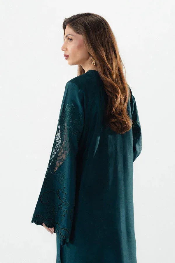 Maryum N Maria Noura Luxe Pret Deep Teal Organza – view 3 – Poshaq