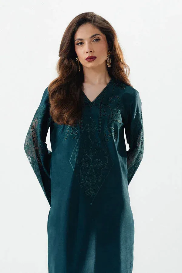 Maryum N Maria Noura Luxe Pret Deep Teal Organza – view 4 – Poshaq