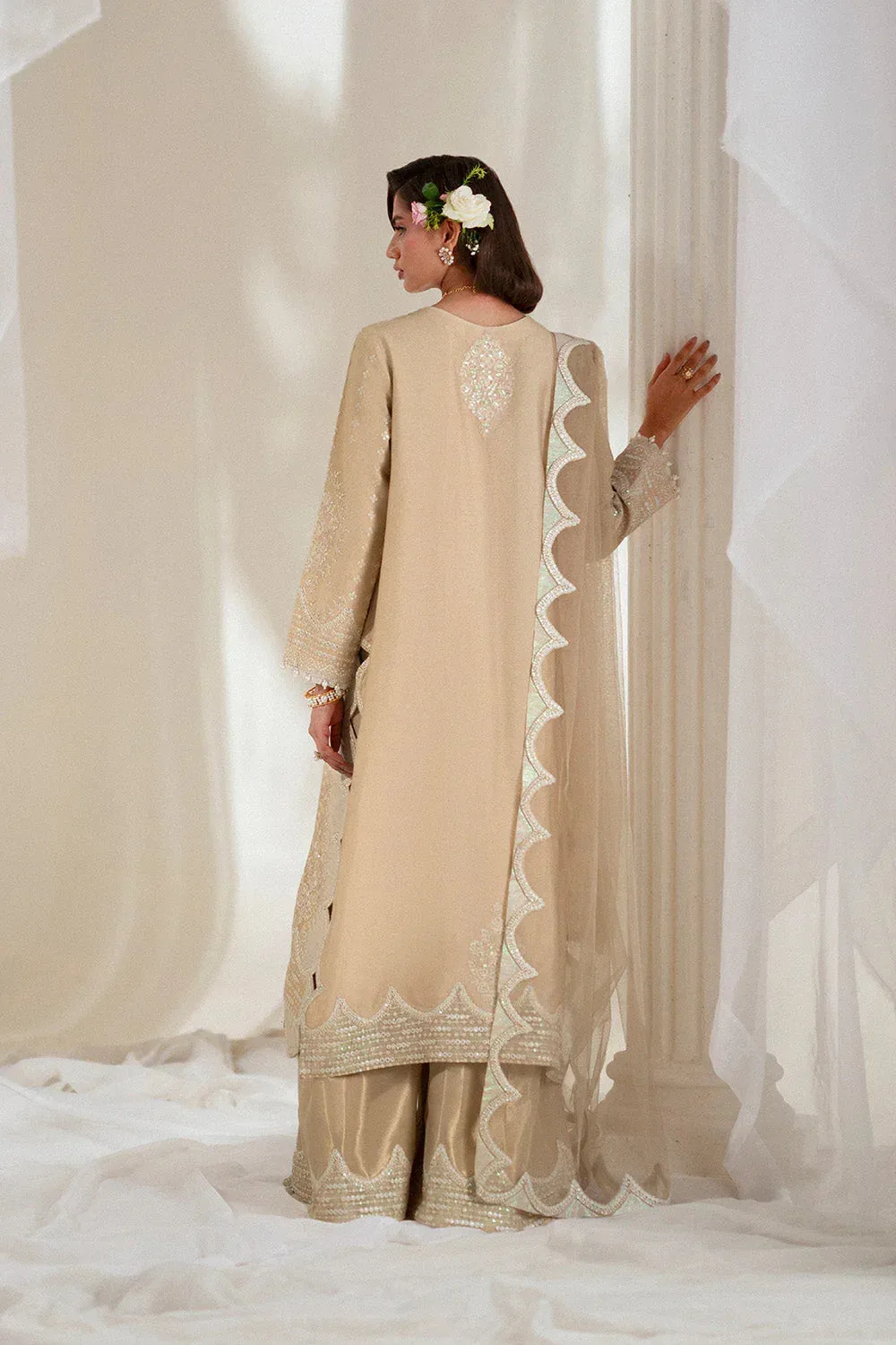Maryum N Maria Musawir Formals Silver Gold Organza – view 2 – Poshaq