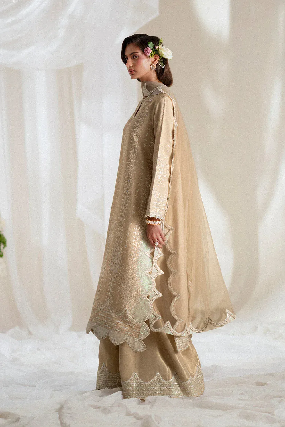 Maryum N Maria Musawir Formals Silver Gold Organza – view 3 – Poshaq