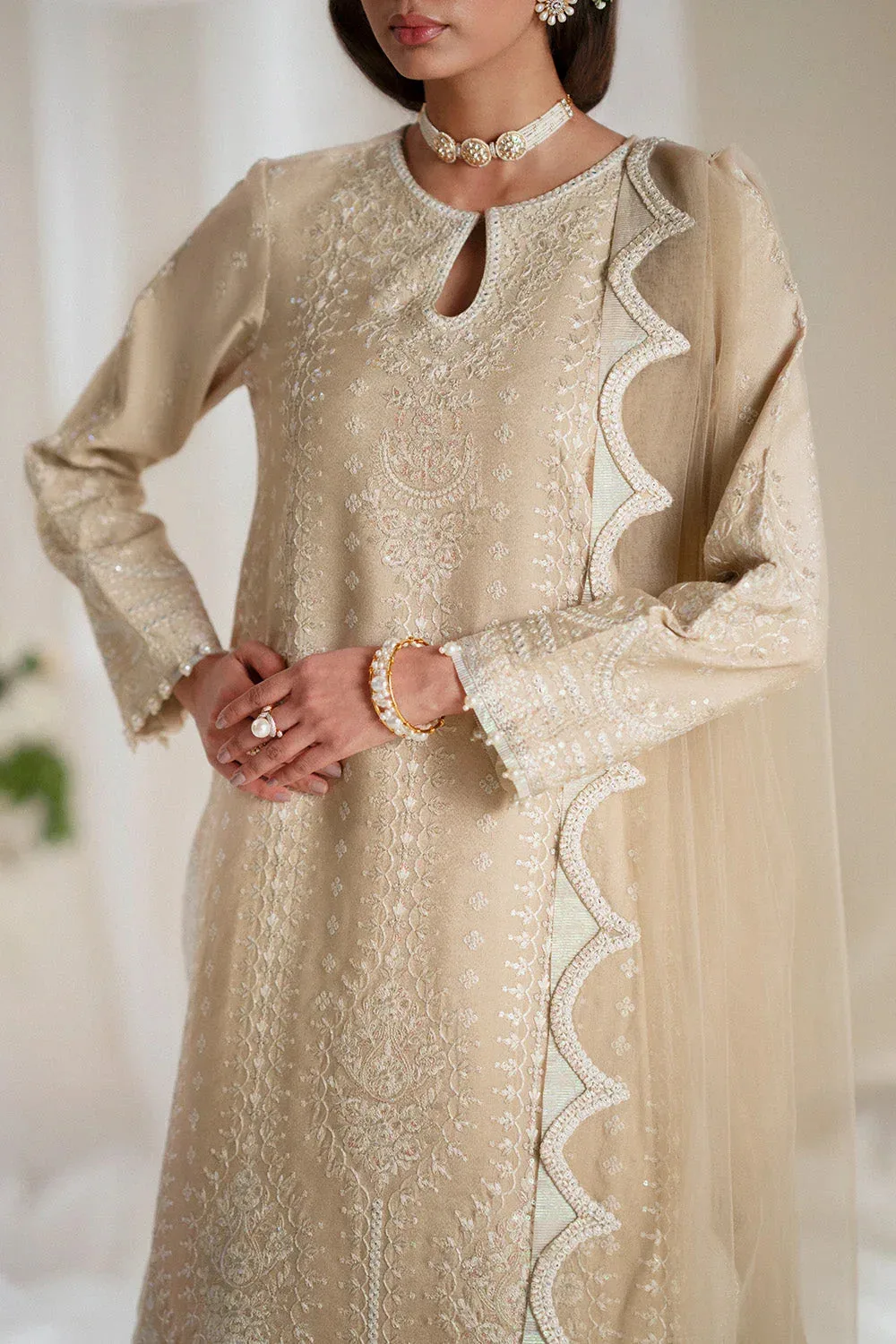 Maryum N Maria Musawir Formals Silver Gold Organza – view 4 – Poshaq